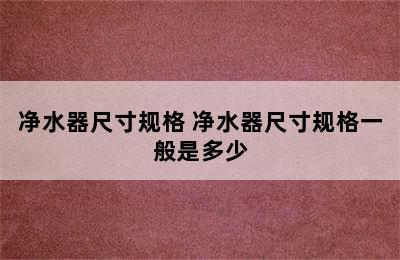 净水器尺寸规格 净水器尺寸规格一般是多少